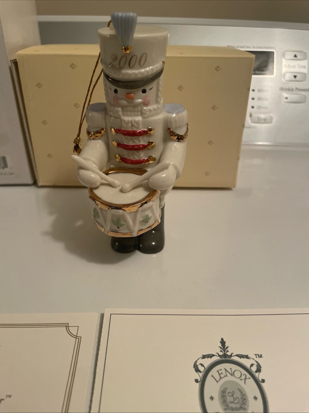 New Vintage Lenox 2000 Millennium Drummer Nutcracker Ivory 24K accents